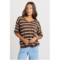 Betty Basics Aries V-Neck Sweater - Chocolate