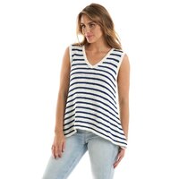 Betty Basics Jamie Tank-White/Indi Blue Stripe