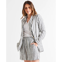 Betty Basics Cyndi Blazer - Black/White Stripe