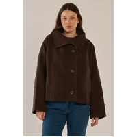 Betty Basics Prue Pea Coat - Chocolate Brown