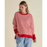 Betty Basics Cove Sweat - Red Stripe