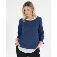 Betty Basics Dolly Sweat - Navy Tipping