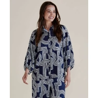 Betty Basics Rosalind Shirt - Navy Geo