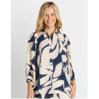 Betty Basics Nova Shirt - Navy Floral Print