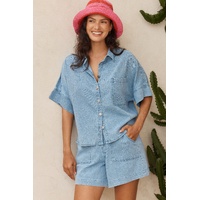 Betty Basics Dawn Denim Shirt - Medium Wash