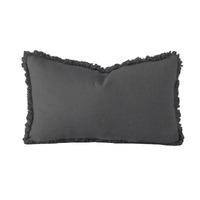 Bambury Linen Cushion 30x60cm - Charcoal