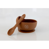 Isabella & Frankie Silicone Suction Bowl & Spoon Set - Clay