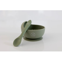 Isabella & Frankie Silicone Suction Bowl & Spoon Set - Sage