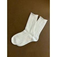 Angels Whisper Hommy Frill Wool Socks - White