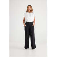 Brave+True Dana Pant with White Stitching - Black