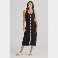 Brave + True Rouge Dress - Black w Beige