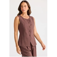 Brave + True Eden Waistcoat - Chocolate