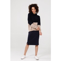 Brave+True-Winnie Colour Block Knit-Taupe & Navy