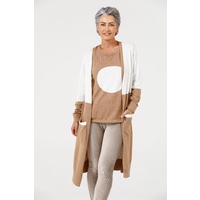 Brave+True-St Moritz Cardigan Colour Block- Nut & Off White
