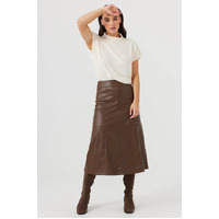 Brave+True Marix Midi Skirt - Chocolate