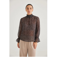 Brave+True Dakota Top - Black Taupe Spot