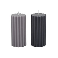 Elemental Large Ribbed Pillar Candles 5x10cm- Blue 2 Assorts