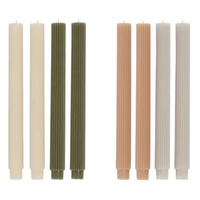 Elemental Ribbed Set 4 Candle 2 Assorts 25cm - Earth Tones