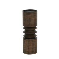 Coast to Coast Vesper Wood Candleholder 9x25cm - Grey