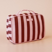 Fox & Fallow Burgundy Stripe Cosmetic Bag
