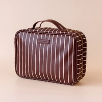 Fox & Fallow Merlot Pinstripe Cosmetic Bag