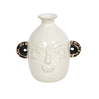 Pure Rice Stone Face & Ears Vase Small - Bone