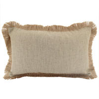 NF Living Linen Fringe Cushion 30x50 - Latte