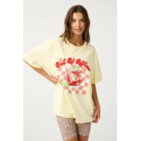 Cartel & Willow Tee Out Of Office - Vintage Wash Lemon