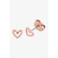Liberte Heart Earrings - Rose Gold