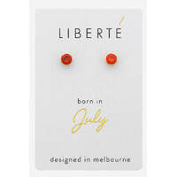 Liberte July Ruby Crystal Stud