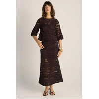 Fate + Becker Gaia Lace Skirt - Chocolate Brown