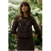 Fate + Becker Gaia Lace Top - Chocolate