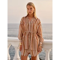 Fate +Becker Lucette Shirt - Sandbar Stripe