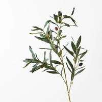 Floral Interiors Olive Leaf Spray 91cm - Green