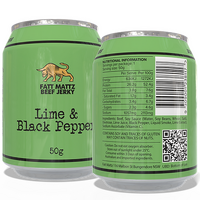 Fatt Mattz Beef Jerky 50g Can - Lime & Black Pepper