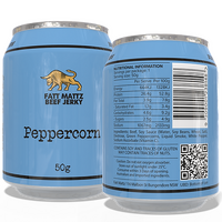 Fatt Mattz Beef Jerky 50g Can - Peppercorn