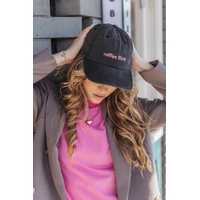 Feather + Nosie Gigi Washed Denim Cap - Coffee First Black