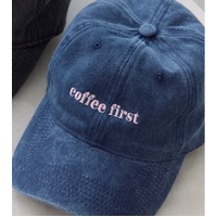 Feather + Noise Gigi Washed Denim Cap - Coffee First Navy
