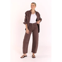 Feather + Noise Lola Barrel Jean - Chocolate