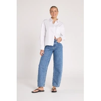 Feather + Noise Lola Barrel Jean - Deep Blue