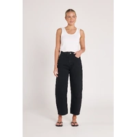 Feather + Noise Lola Cropped Barrel Jean - Black