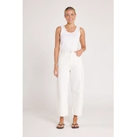 Feather + Noise Lola Cropped Barrel Jean - White