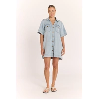 Feather + Noise Arlo Shirt Dress - Summer Blue