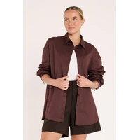 Feather + Noise Eve Shirt - Chocolate