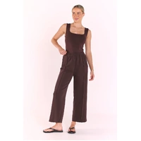 Feather + Noise Noah Cropped Pant - Dark Chocolate