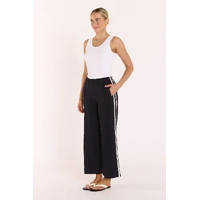 Feather + Noise Cropped Noah Pant - Navy Stripe