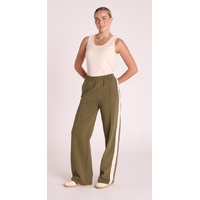 Feather + Noise Noah Wide Pant - Khaki Cream Stripe