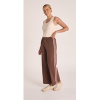 Feather + Noise Cropped Pant - Chocolate Pink Stripe