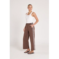 Feather + Noise Noah Cropped Pant - Chocolate Blue Stripe