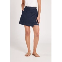 Feather + Noise Violet Wrap Skirt - Dark Indigo